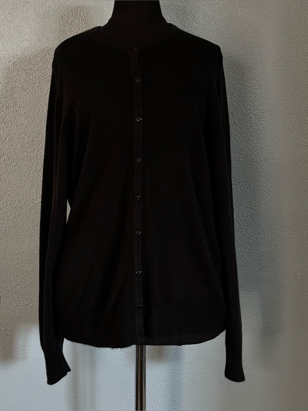 Croft & Barrow Black Knit Button Down Long Sleeve Sweater Women’s Size XL